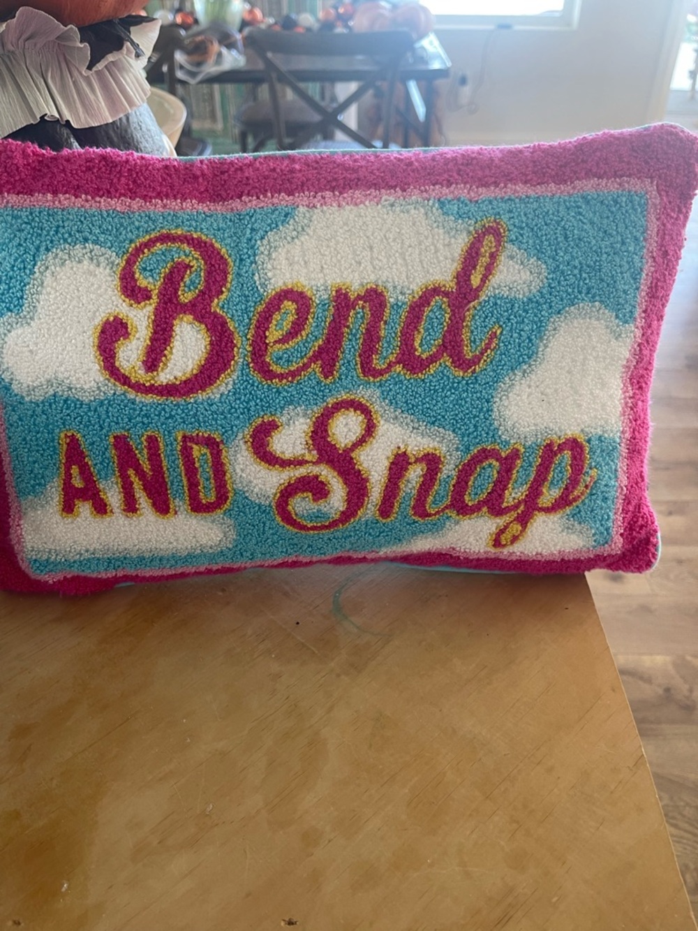 Bend and Snap Accent Pillow - Pink and Blue Home Accent